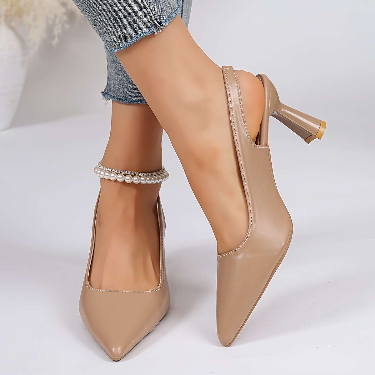 Women S High Heels Color Khaki Sizeuk 3.5