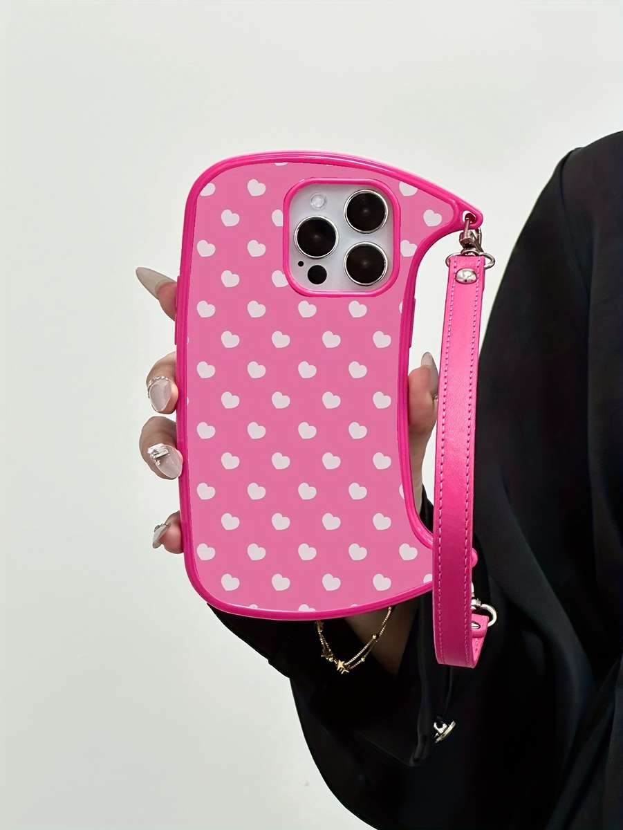 1Pc Rose Red For iPhone 12 Curved Bag Phone Case