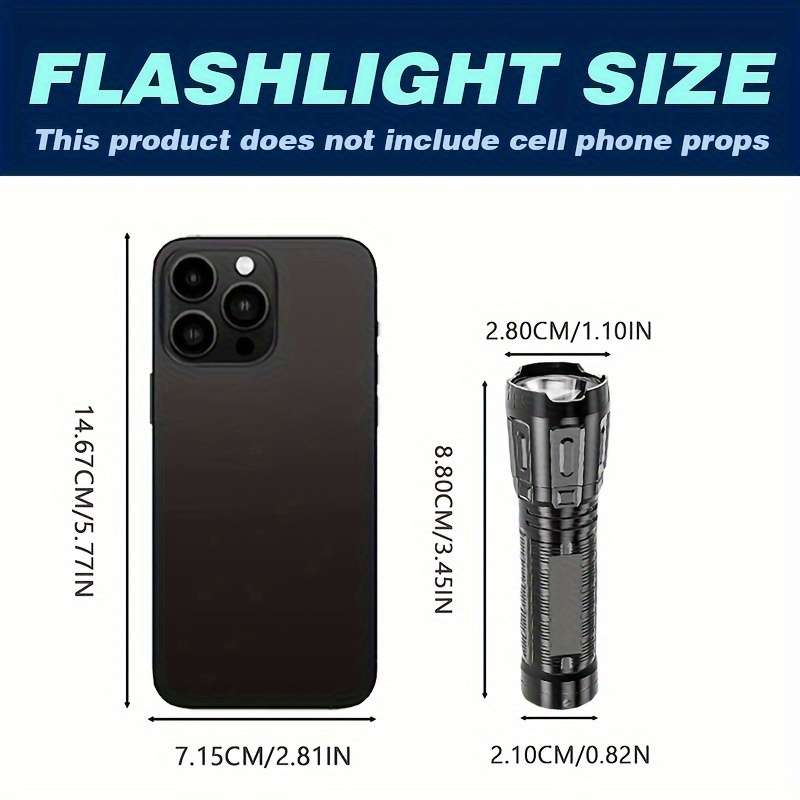 2Pcs Compact 1Pc Usb Rechargeable Mini Led Flashlight For Outdoor Camping