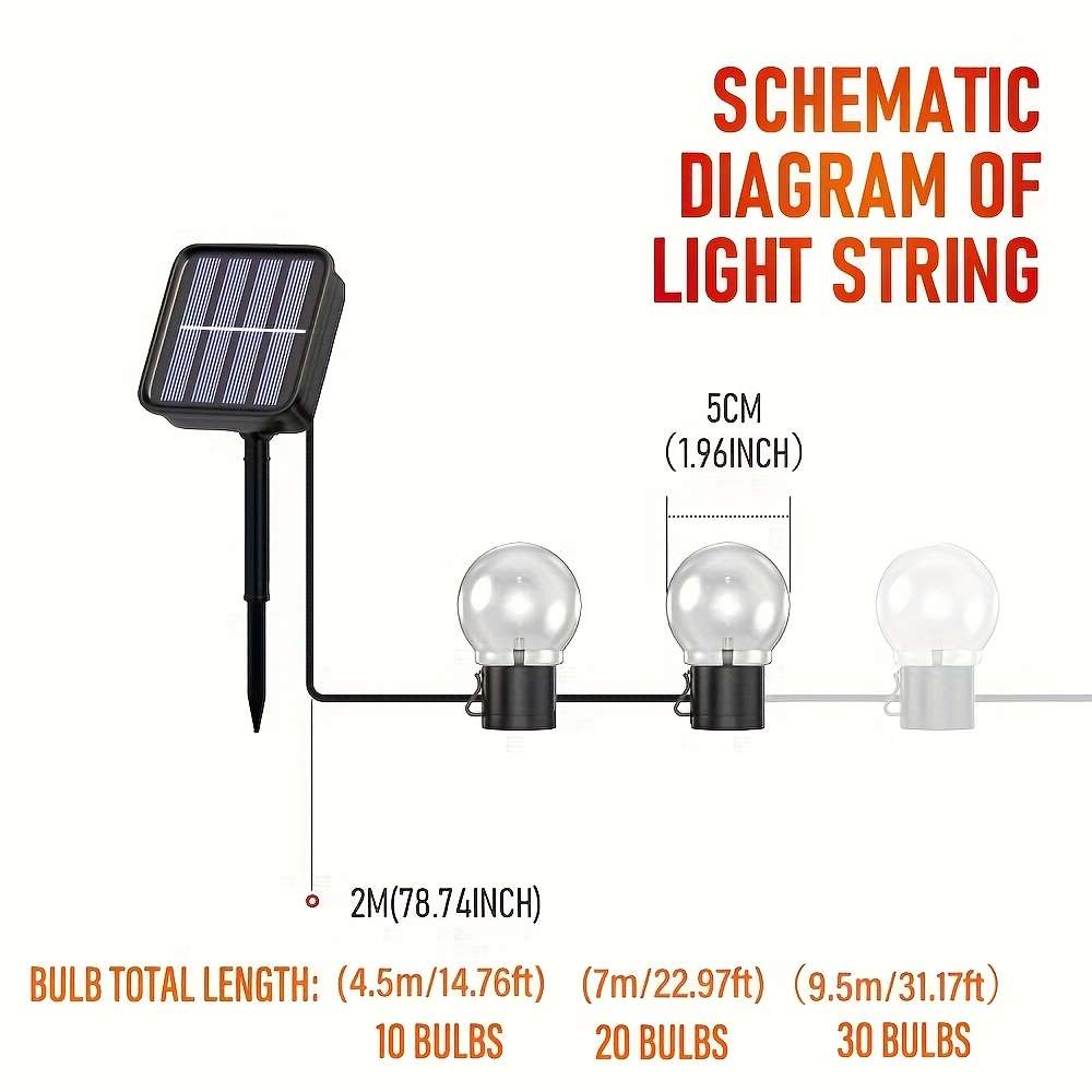 String Lights Size 7M 22.97Ft 20Bulbs