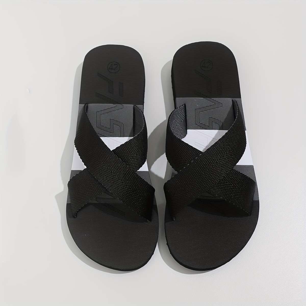 Men Slippers Summer Style Black Size Uk 7