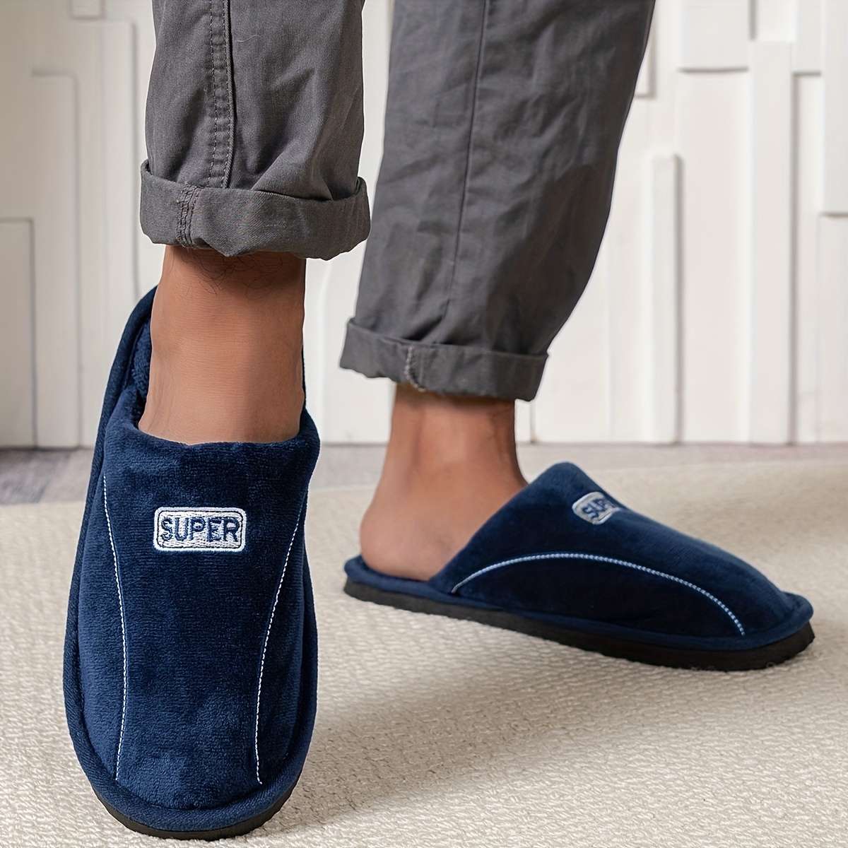 Cotton Slippers Color Blue Sizeuk 8.5-9