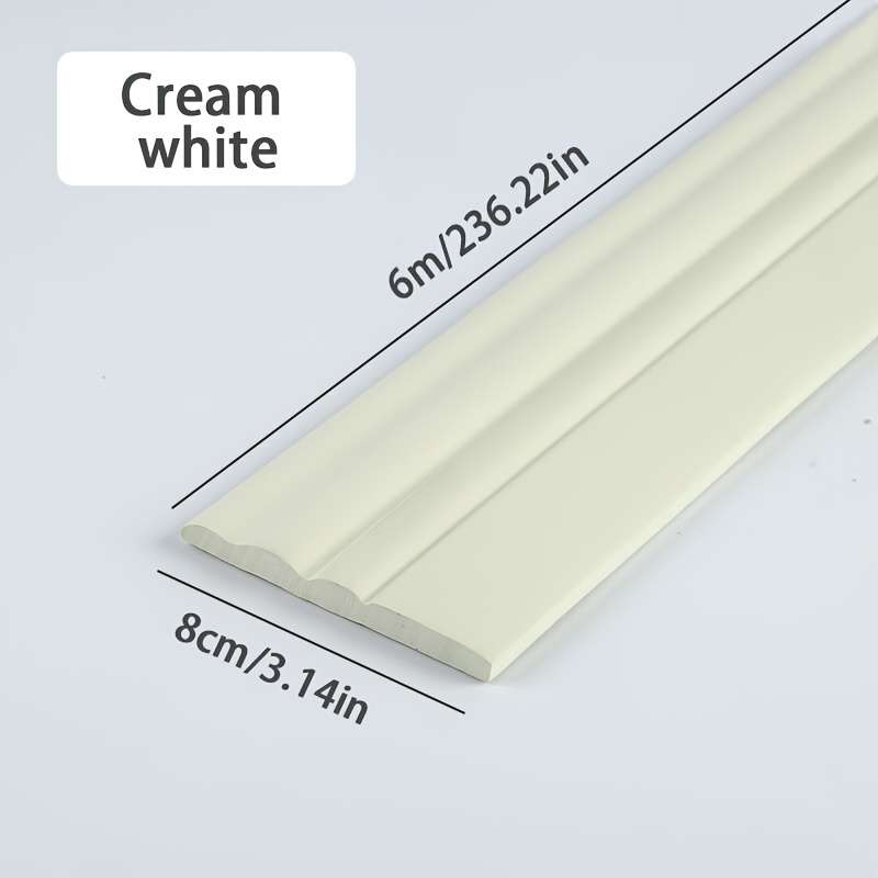Skirting Board Cream White Model 7.98Cm6.0Meter