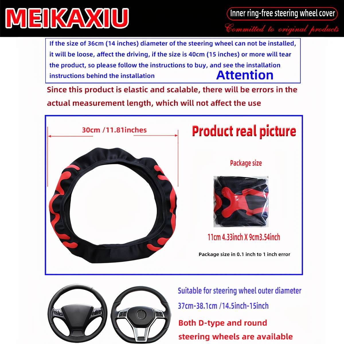 Car Steering Wheel Cover White