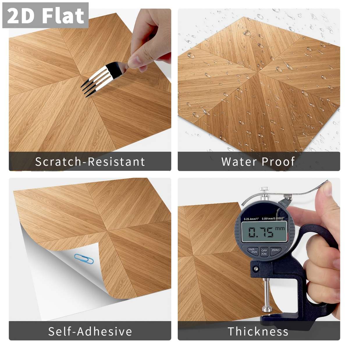 Self Adhesive Floor Stickers 20Cmx20Cmx10Pcs