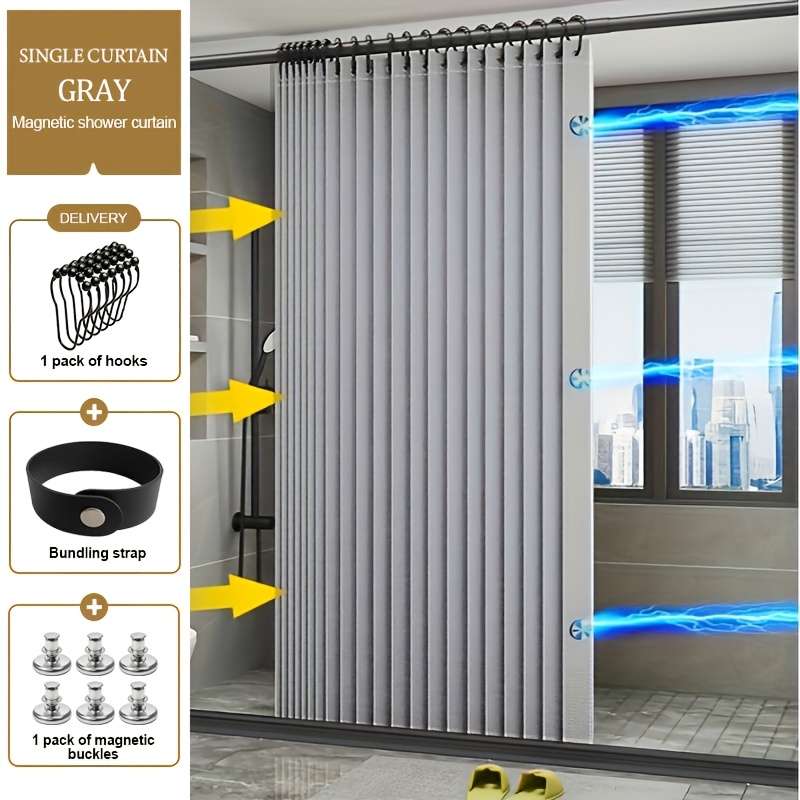 Waterproof Shower Curtain Color Gray Size 100Cm * 200Cm 39 Inches * 78 I