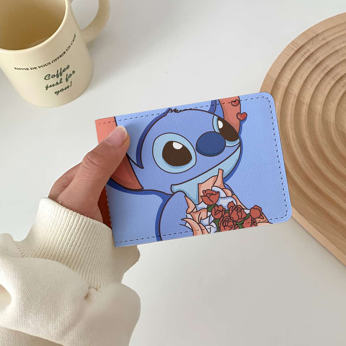 Stitch Lilo Heart-Themed Walletcute Travel Accessory With Card Slots Perfect Valentine'S