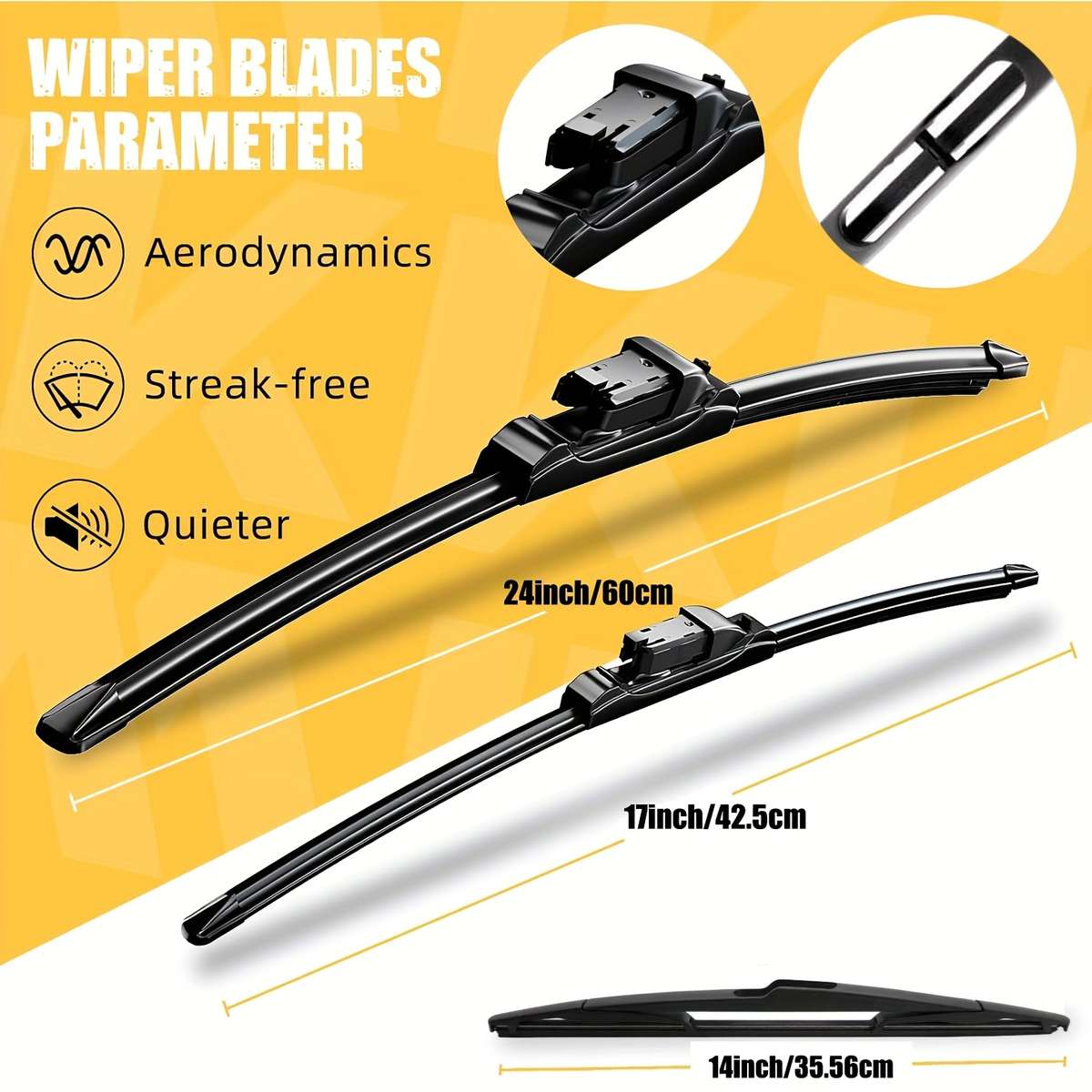 Windshield Wipers Size 60.96Cm  43.18Cm  35.56Cm B5