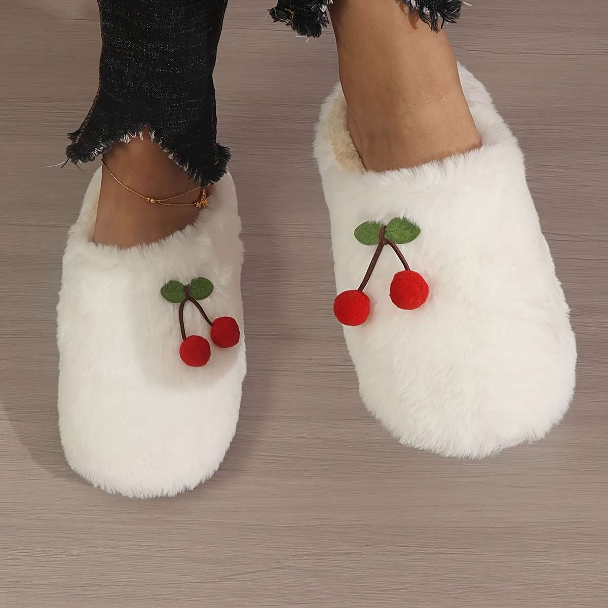 Cotton Slippers Color Softsoled Cotton Shoes Whitepolka Dot Bow Sizeuk 6.5-7