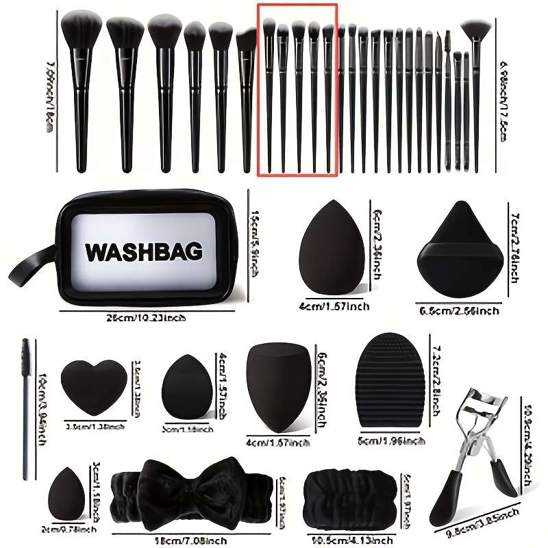 Makeup Brush Set Style Premium Black Brush Dance Branch