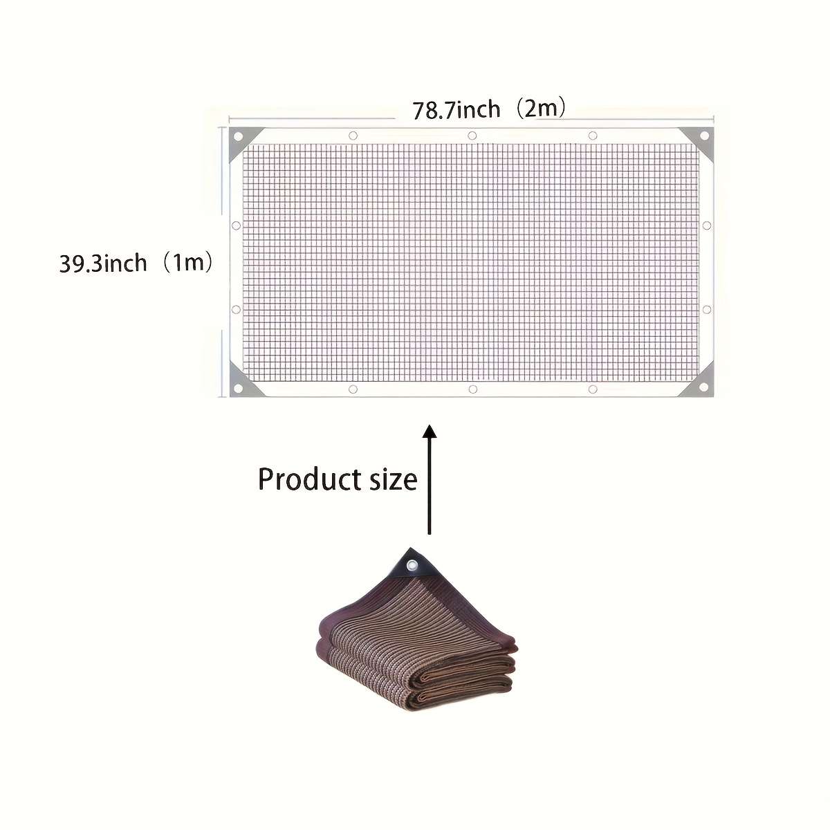 Shade Net Color Brown Size39.3*78.7Inch1*2M