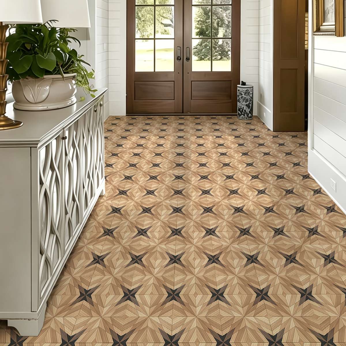 Self Adhesive Floor Stickers 40*120Cm Wood Grain