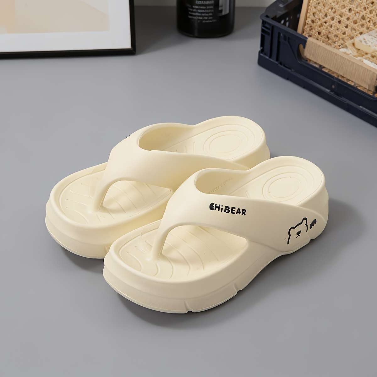 Ladies Summer Flip Flops Black Uk 4.5-5