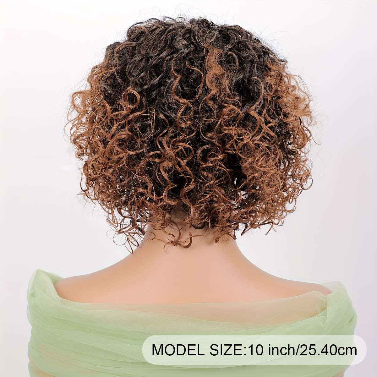 Yellowish-Brown Womens Wigs Hair Length 25.4Cm