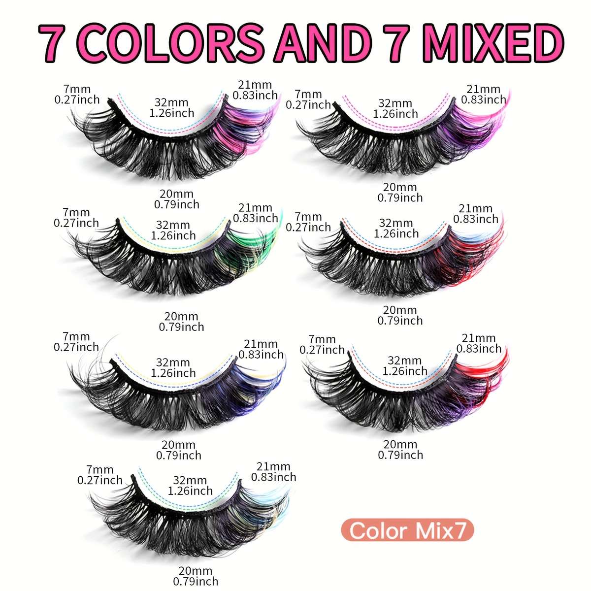 False Eyelashes Color Colormix 7