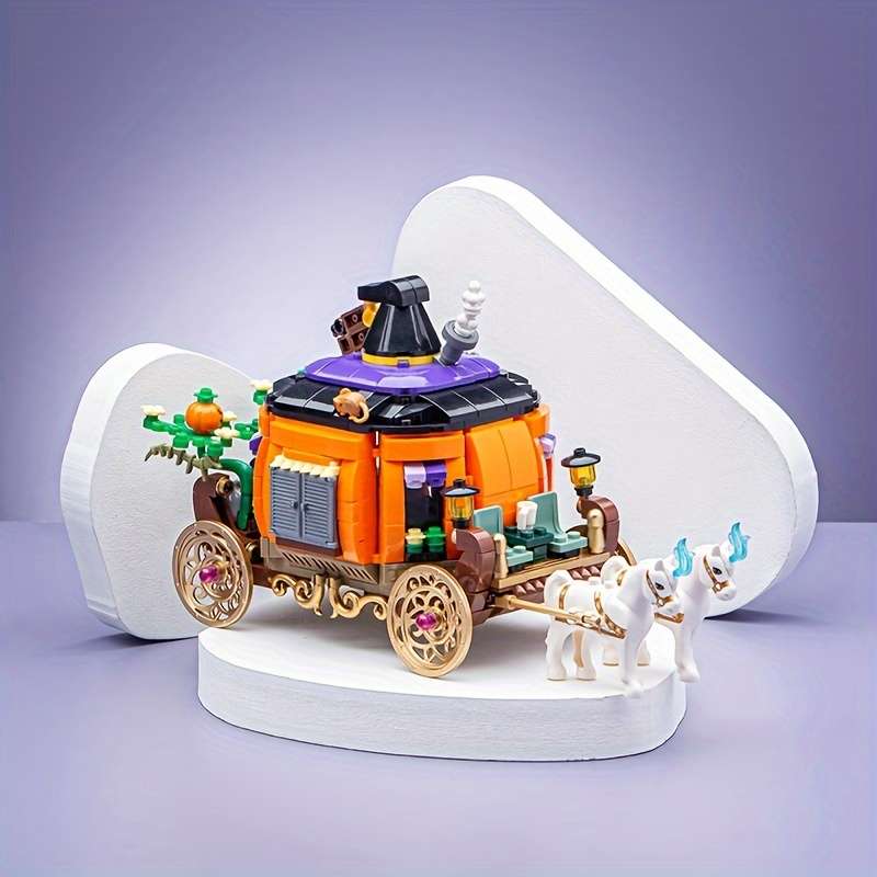 Building Toy Architectural Model Toy Set Style Halloween Pumpkin Carriage