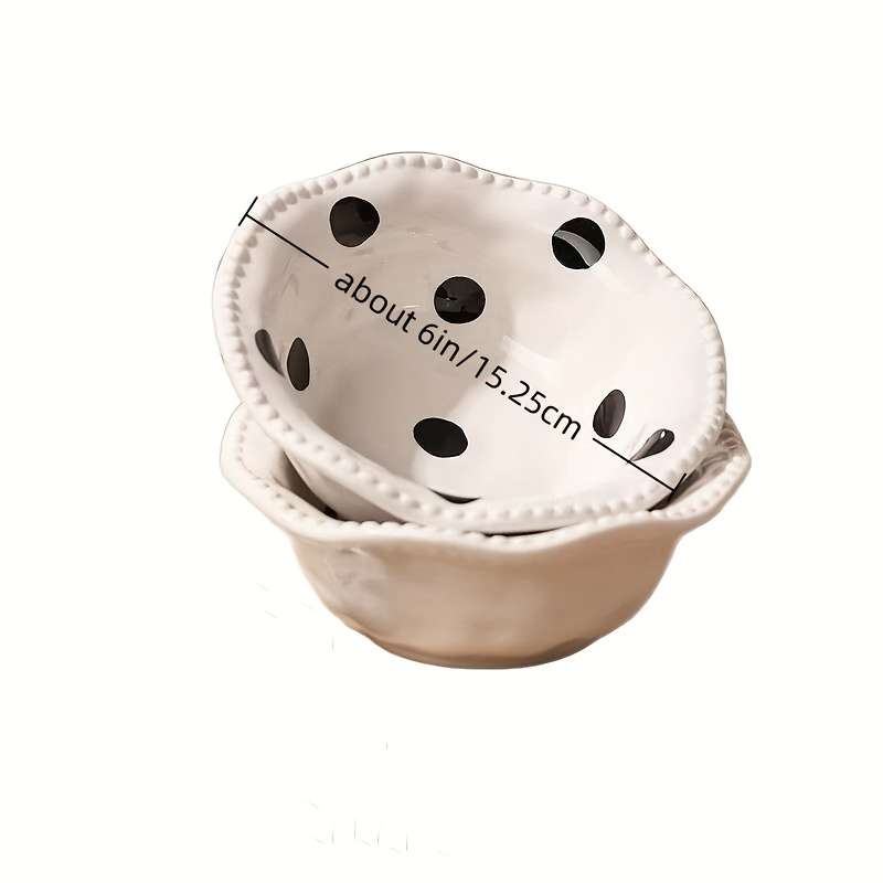 Bowl Color Black Polka Dot
