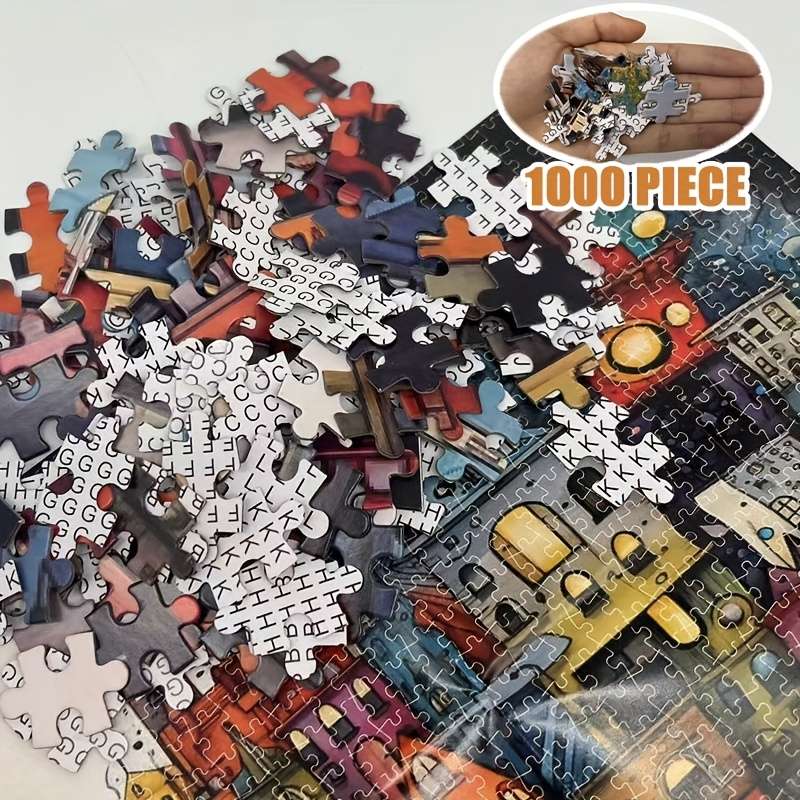 1000pcs Dream City Night Jigsaw Puzzle 70.0x50.01 cm High Difficulty Rectangular Pa