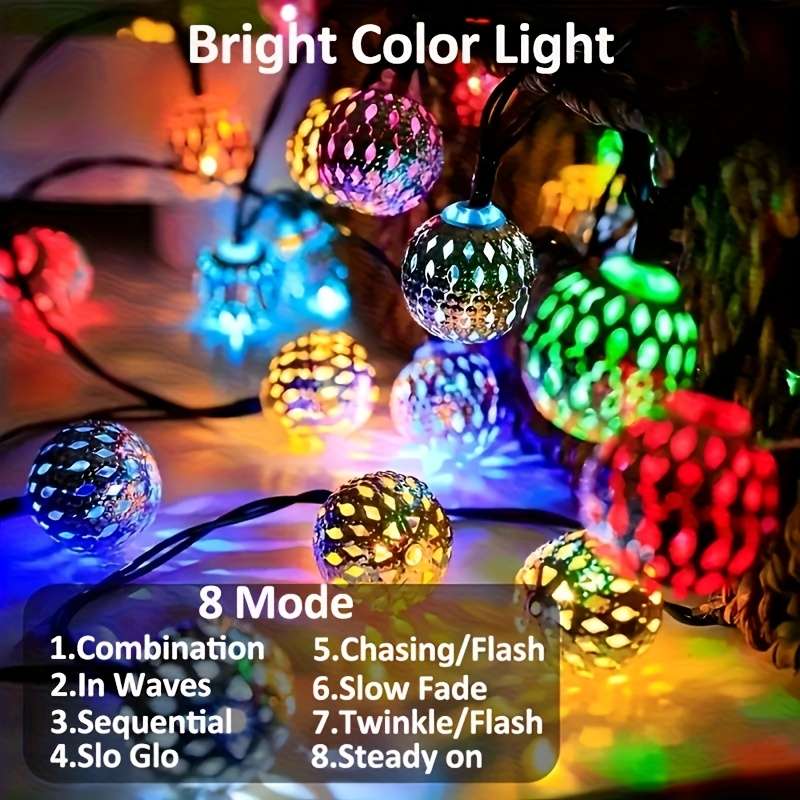 Christmas Lights White   8 Modes   Model 5M20Led5.0Meter