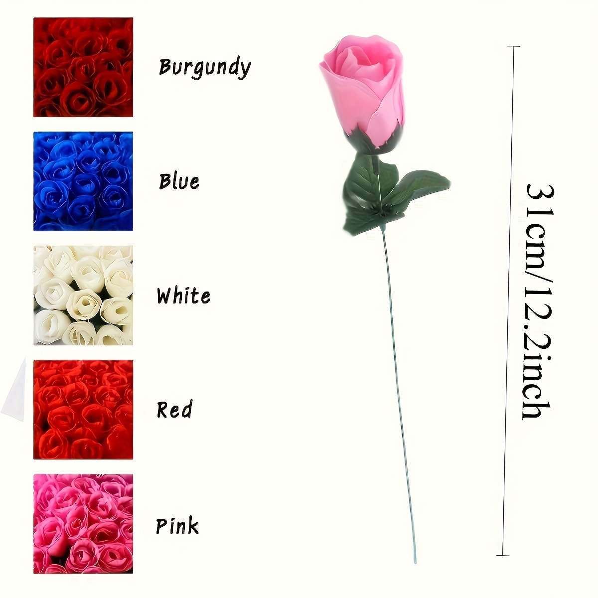 Simulated Flower Color 32Pcs 8 Red 8 White 8 Yellow And 8 Blue