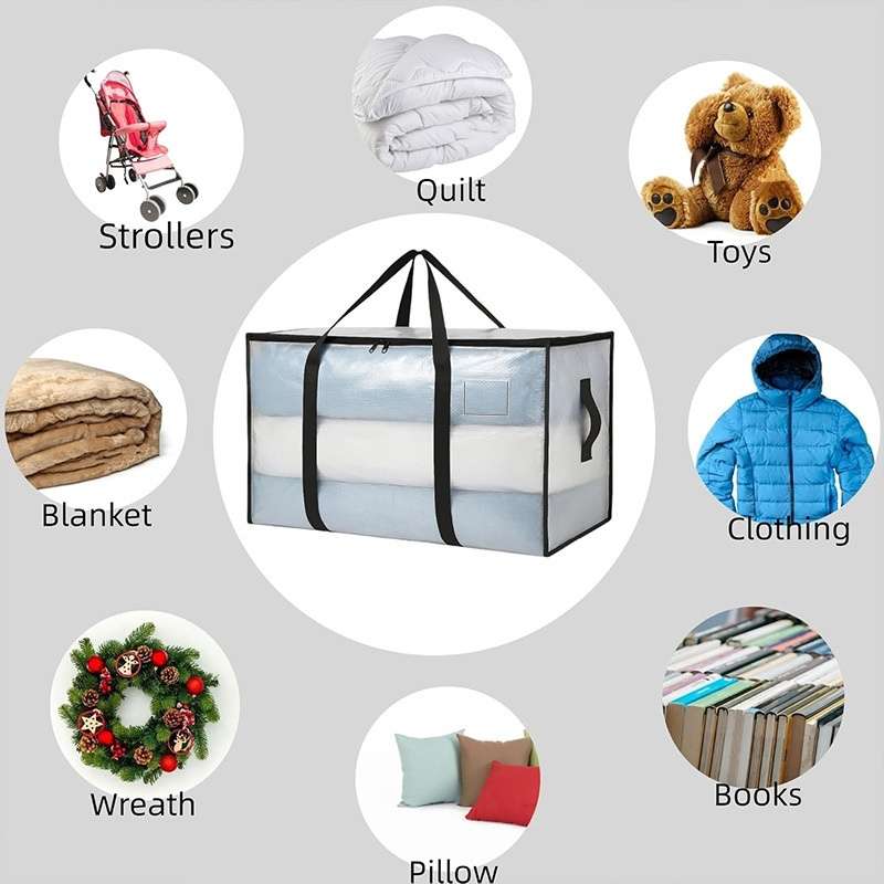 2Pcs Set 2 Extra Large Transparent Moving Bags Clothes Transparent