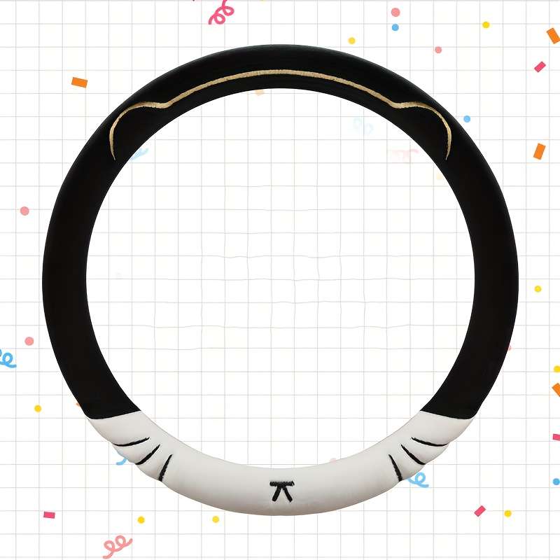 Car Steering Wheel Cover White Model D Type