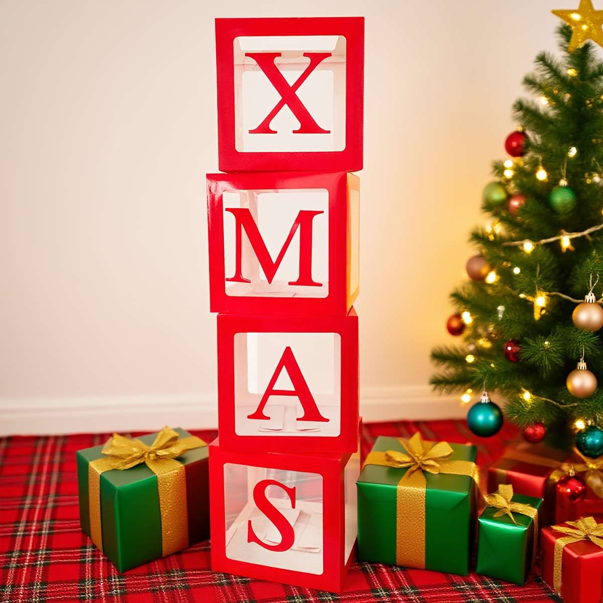 Christmas Gift Boxes Items 25Cm Red Xmas Balloon Box