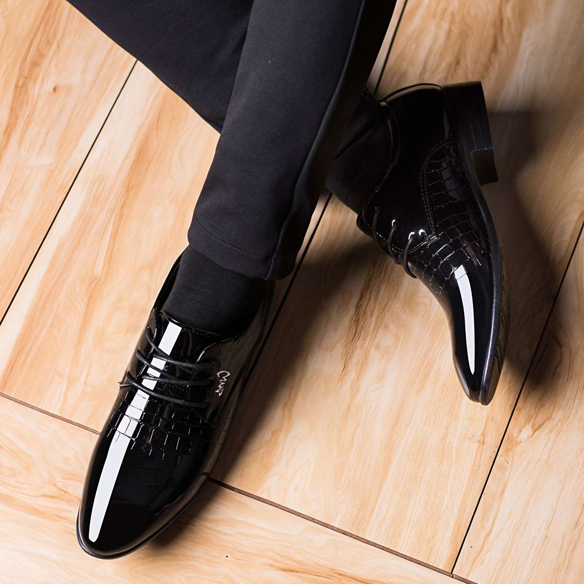 Mens Leather Shoes Color Black Sizeuk 10.5