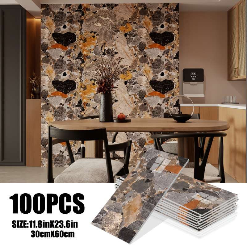 100PCS Elegant Self Adhesive Self Adhesive Marble Pattern Coating Wall Stickers