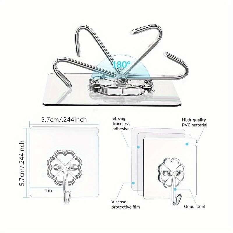 32 Sticky Hangers Self Adhesive Hangers Wall Coat Hangers color 32pcs