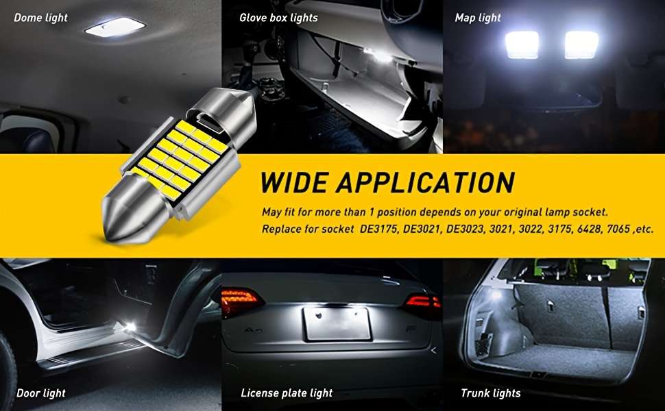 Car Lights Items 2Pcs 4014 27Smd 36Mm white