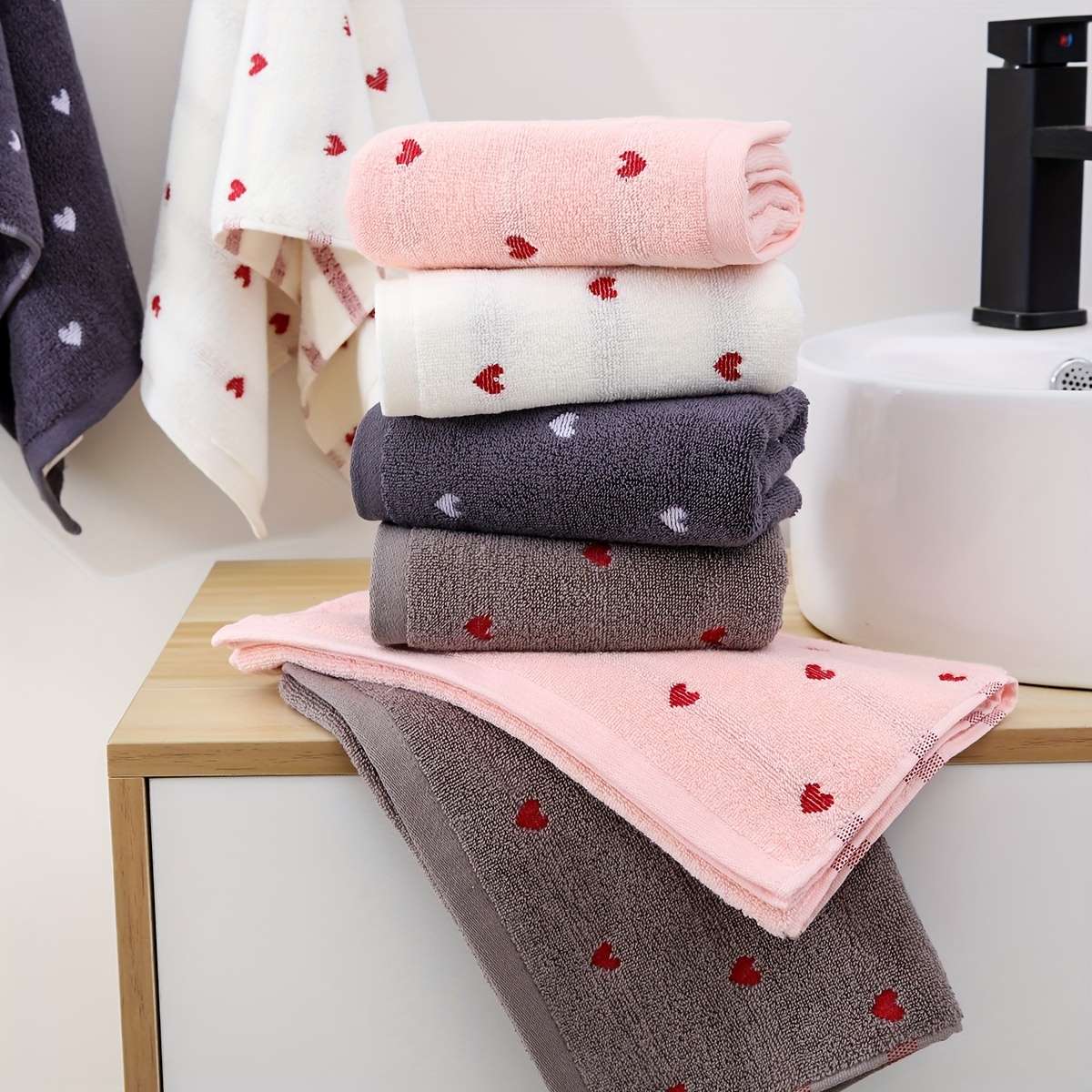 Towel Color 2Pcs Coffee  White