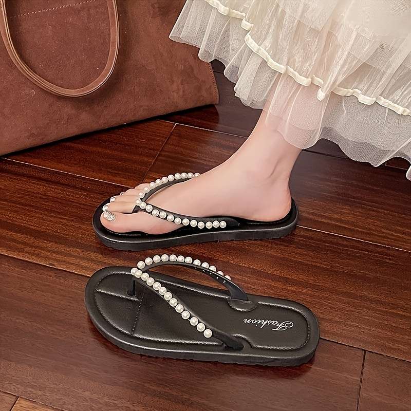 Ladies Summer Flip Flops Black Uk 5.5-6