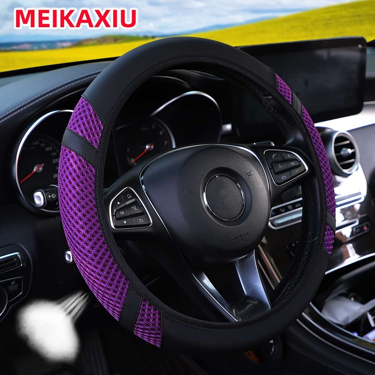 Car Steering Wheel Cover Light Gray