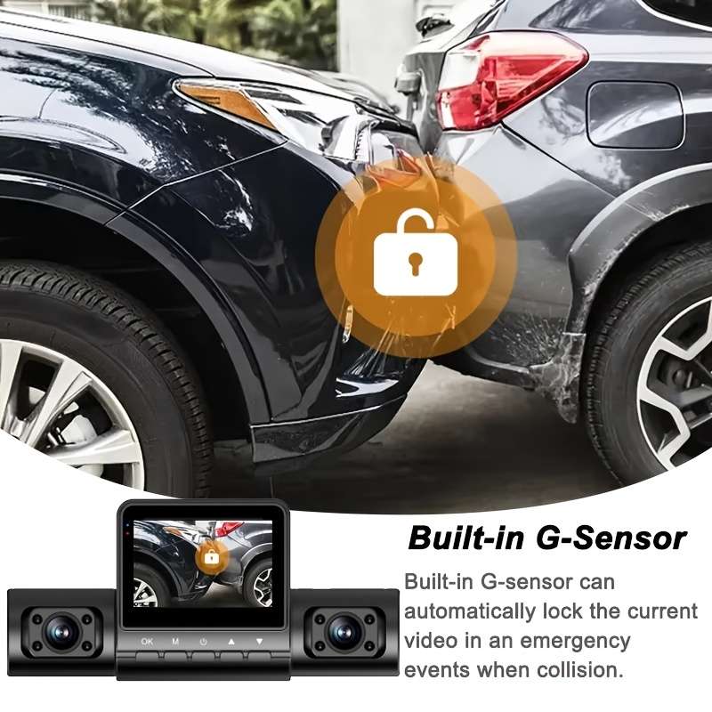 Channel Hd Dash Cam With Led Display Push Button Control Night Vision 1080P