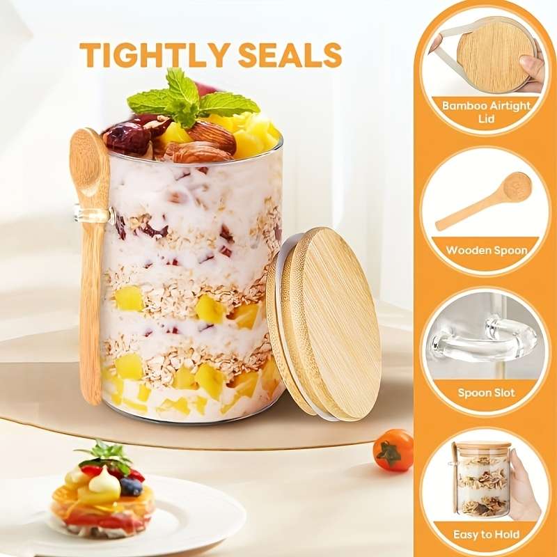 Sealed Jar Model 6.5*8Glass Jar Set Of 4 Pieces