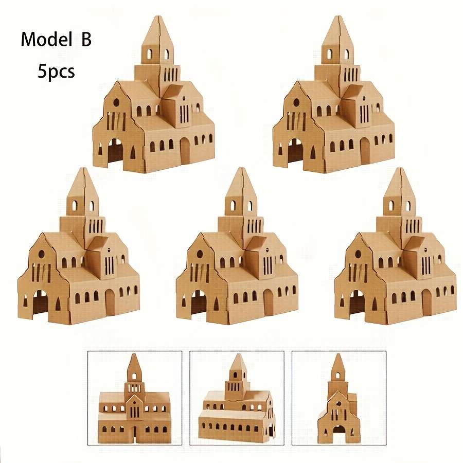 Building Toy Architectural Model Toy Set Color Style A Garden Castle Quantity 5Pcs