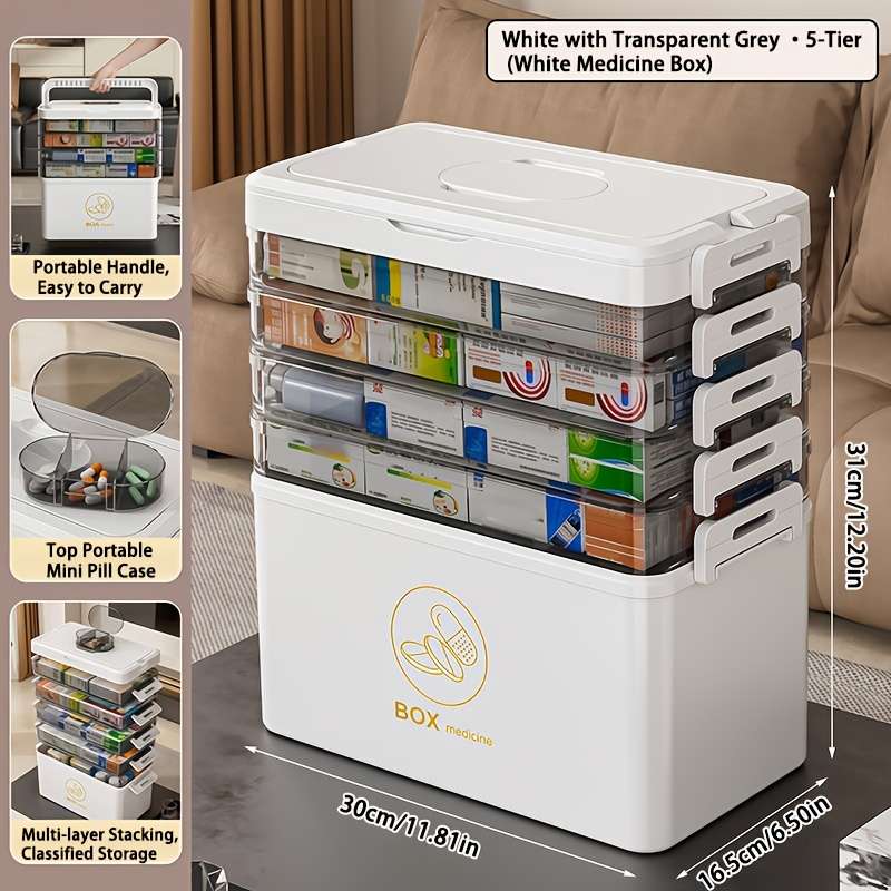 5-Layer Handheld Pillbox