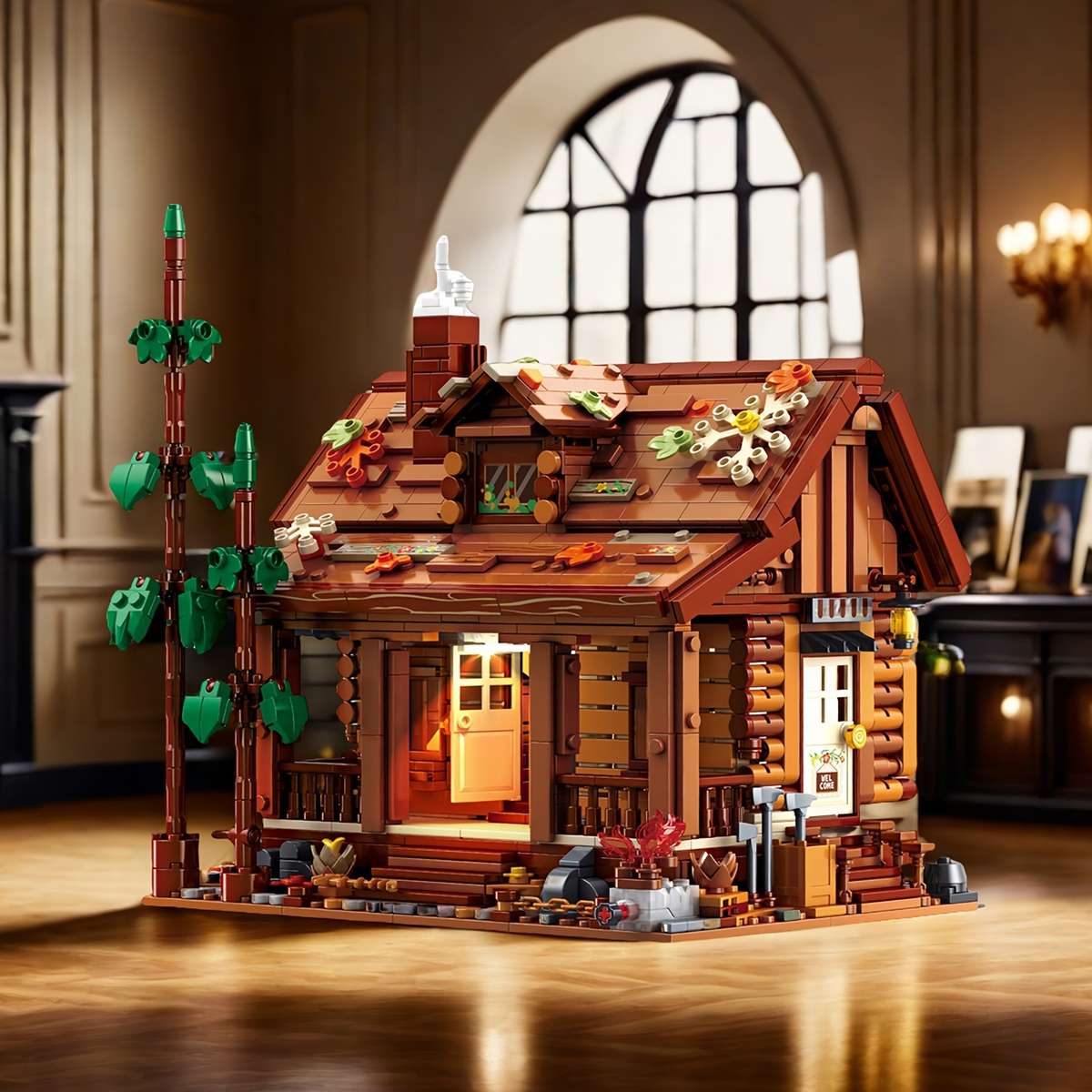3D Building Model Puzzle Set Quantity 1969Pcs Forest Cabin