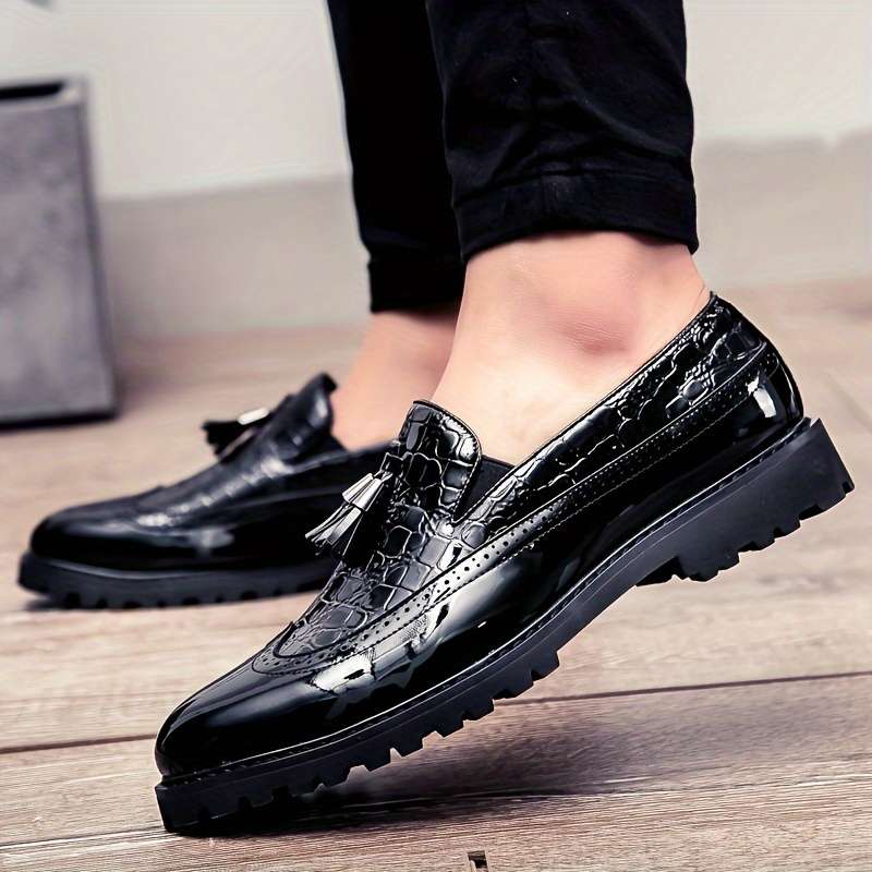 Mens Leather Shoes Color Full Black Sizeuk 10