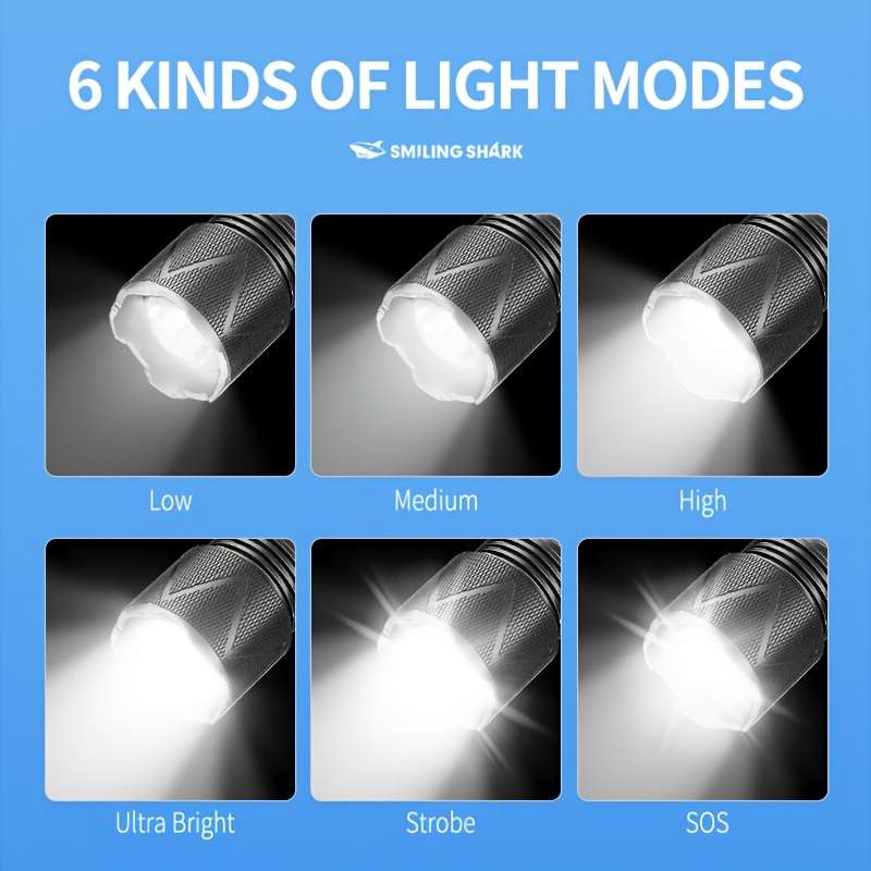 Efficient 1Pc Smiling Shark M77 Led Flashlight Super Daily Reliable Solution Use