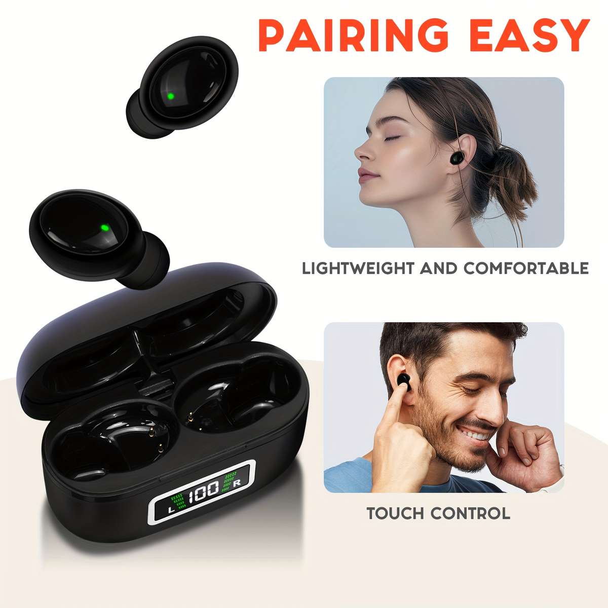 Wireless Headphones   Black