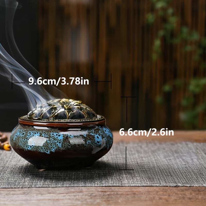 Incense Burner Style  Kiln Turns Blue