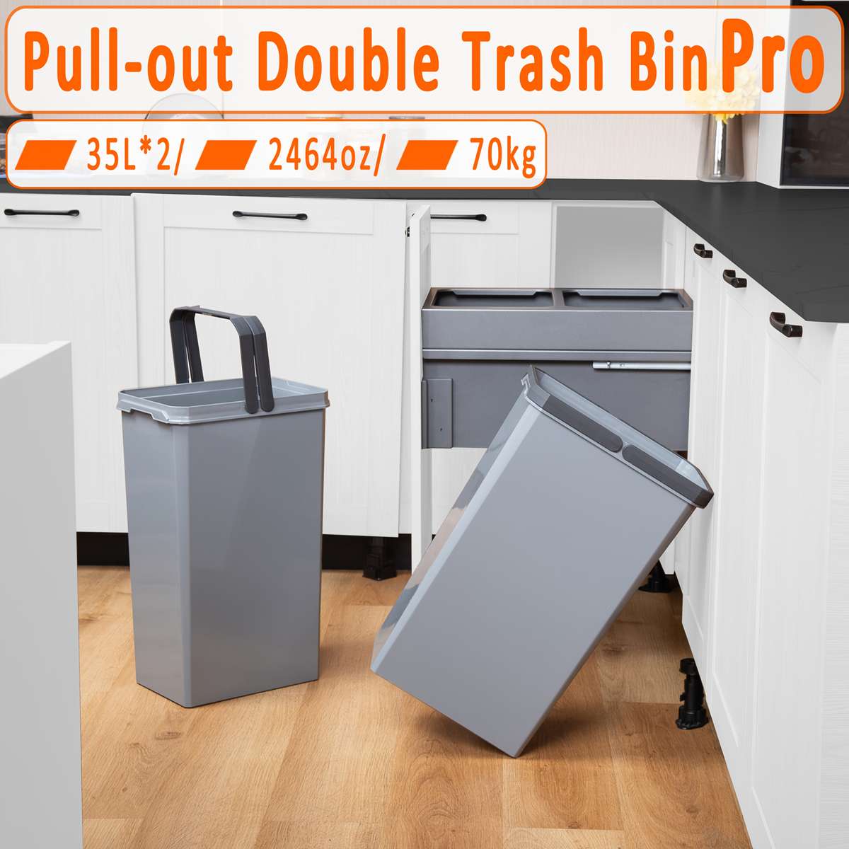 Garbage Can Capacity 2X35L