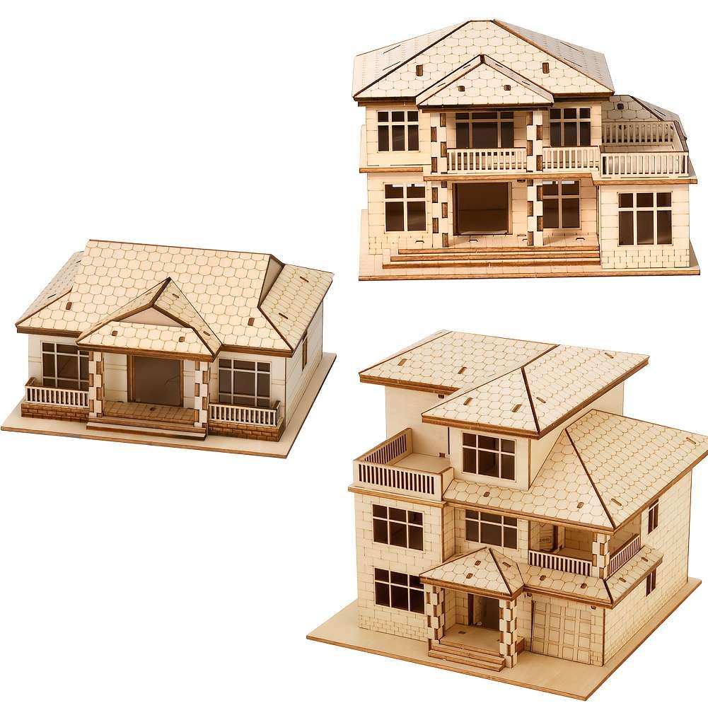 Building Toy Architectural Model Toy Set Model Three Story Villa