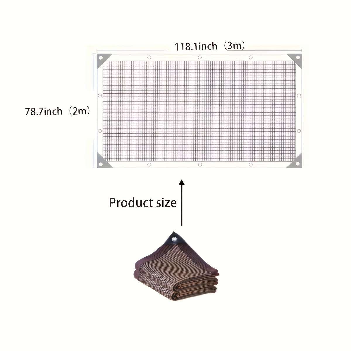Shade Net Color Brown Size78.7*118.1Inch2*3M