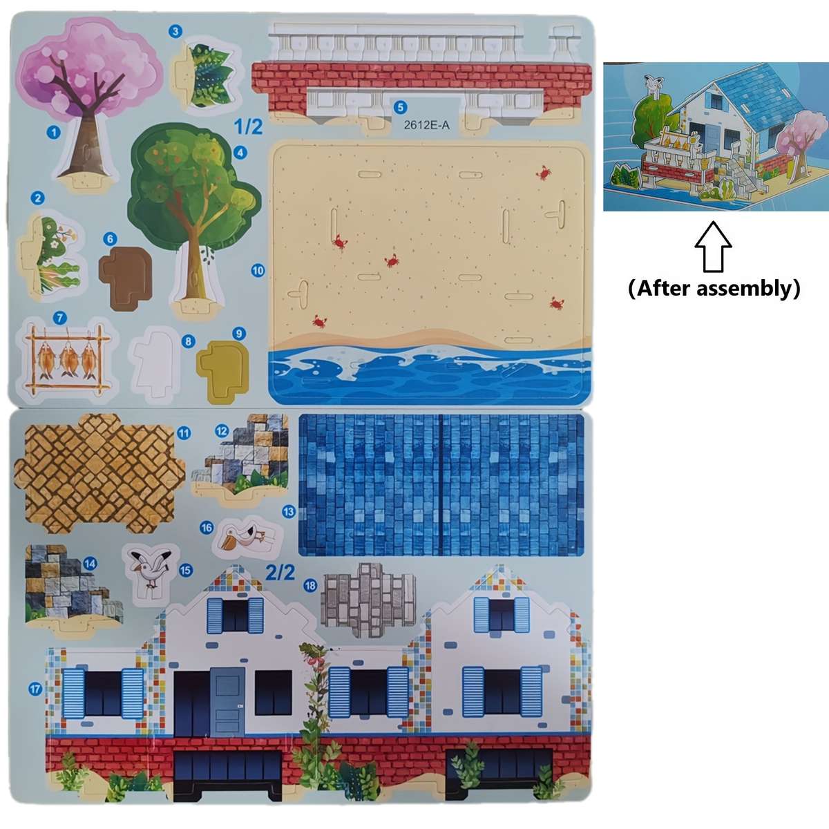 3D Building Model Puzzle Set Items Inn