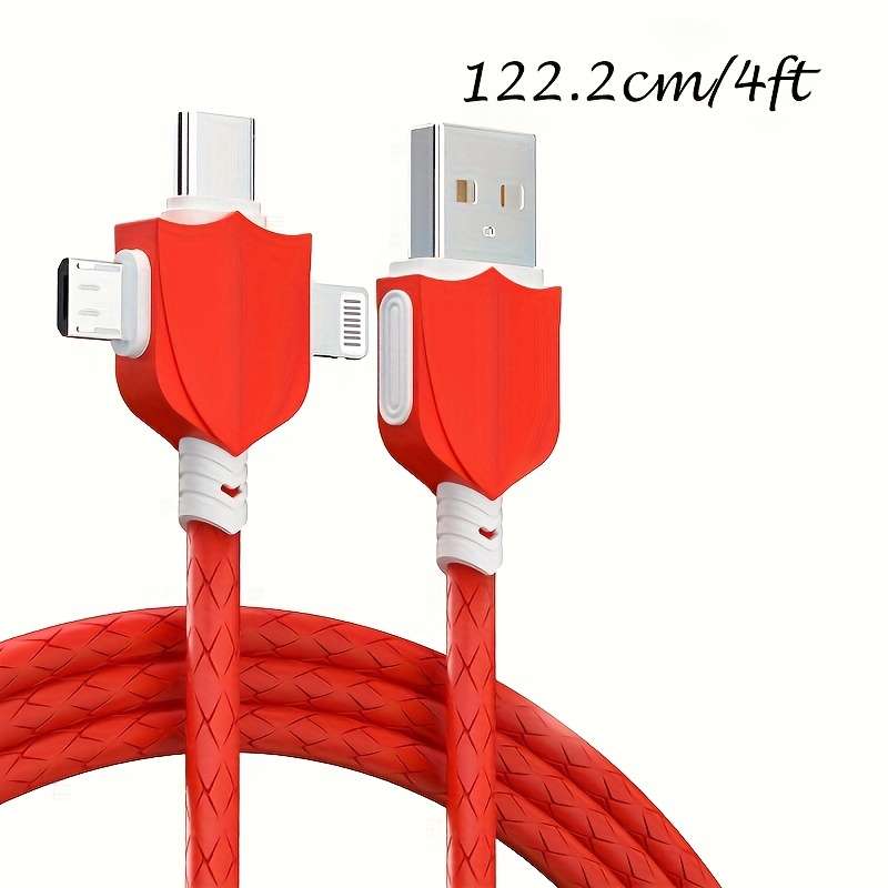1pc Shield Silicone Data Cable 3-1 Mfi Certification Compatible with Multiple Devices Not Easy