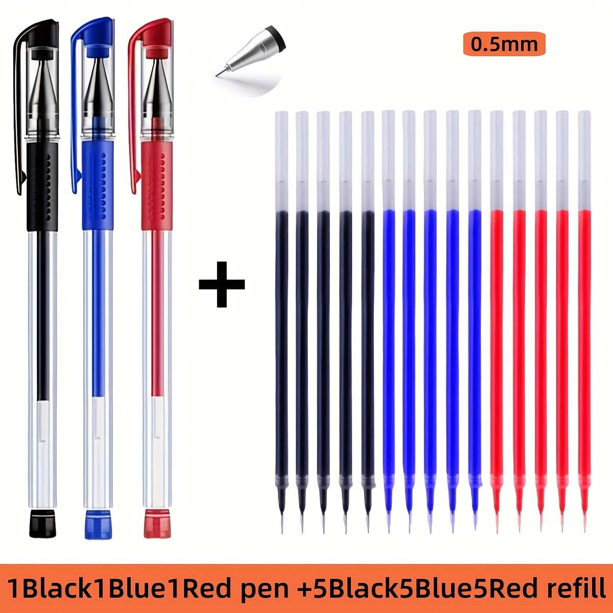 Pen color Mixed colors 3 pens  15 refills