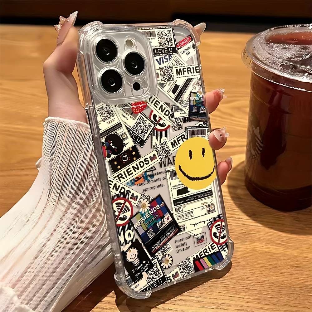 1Pc Mixed Color  For iPhone XR Graffiti Label Phone Case